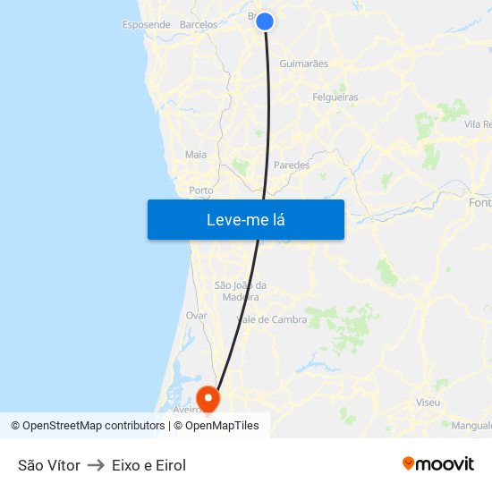 São Vítor to Eixo e Eirol map