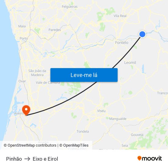 Pinhão to Eixo e Eirol map