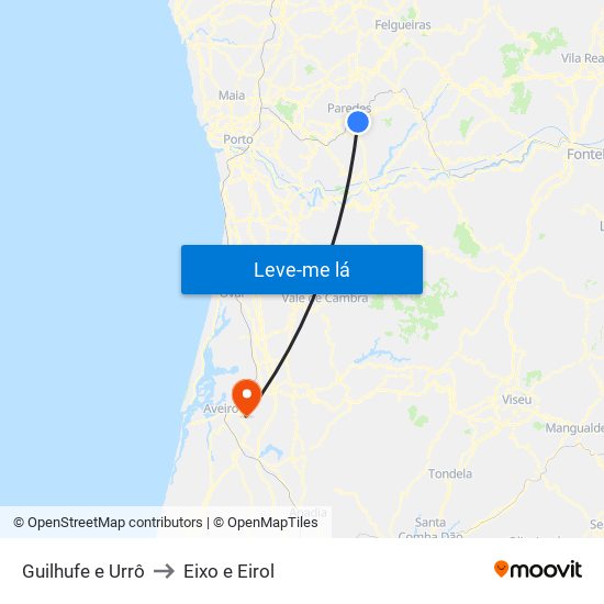 Guilhufe e Urrô to Eixo e Eirol map