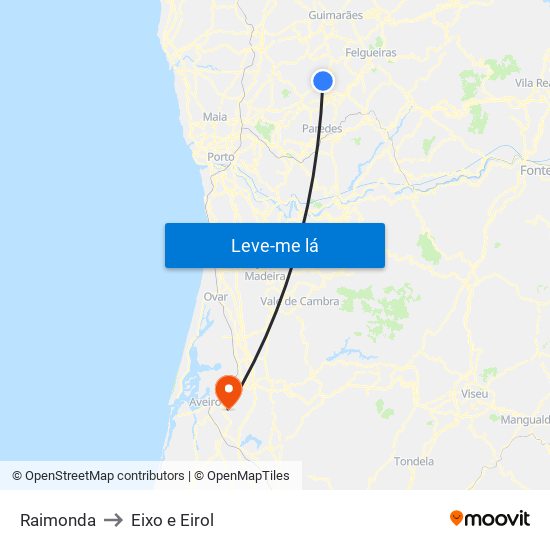 Raimonda to Eixo e Eirol map