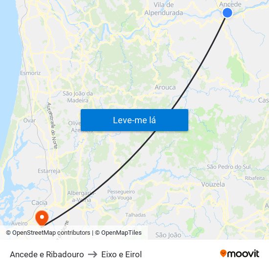 Ancede e Ribadouro to Eixo e Eirol map