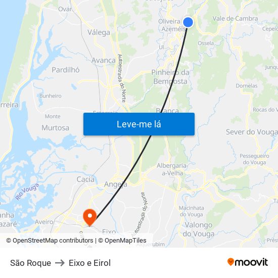 São Roque to Eixo e Eirol map