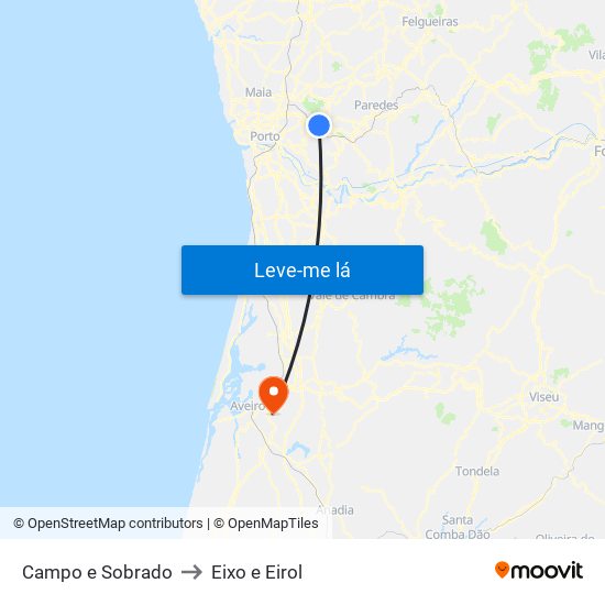 Campo e Sobrado to Eixo e Eirol map