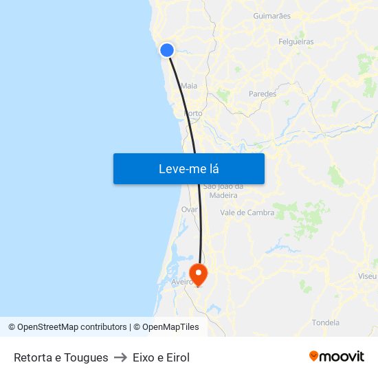 Retorta e Tougues to Eixo e Eirol map