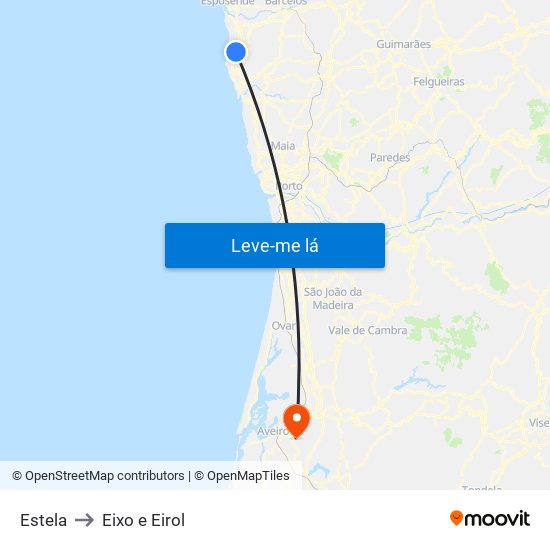 Estela to Eixo e Eirol map