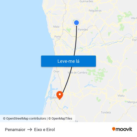 Penamaior to Eixo e Eirol map