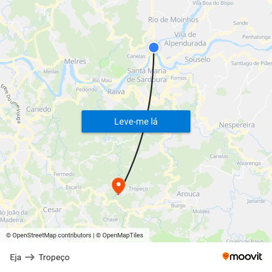 Eja to Tropeço map