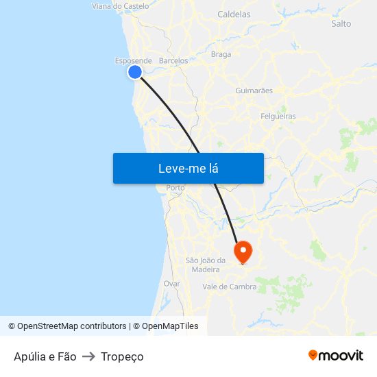 Apúlia e Fão to Tropeço map