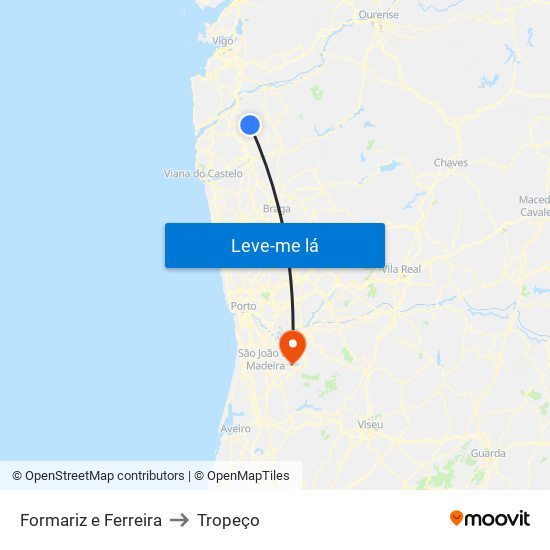 Formariz e Ferreira to Tropeço map