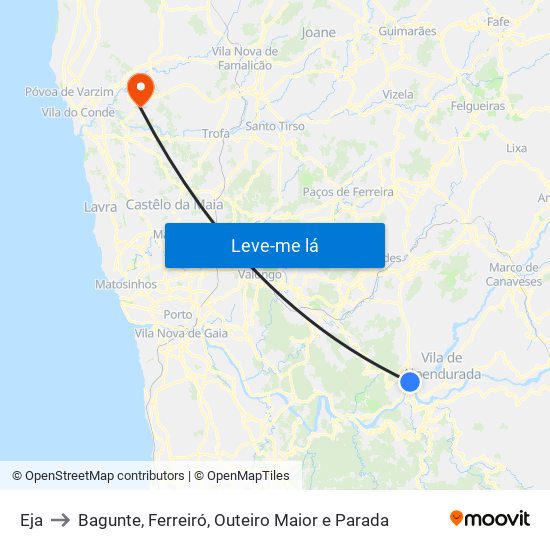 Eja to Bagunte, Ferreiró, Outeiro Maior e Parada map