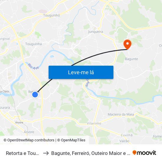 Retorta e Tougues to Bagunte, Ferreiró, Outeiro Maior e Parada map