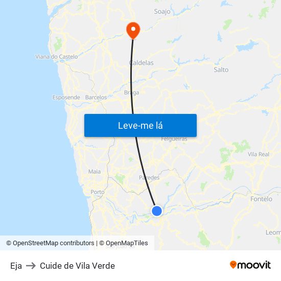 Eja to Cuide de Vila Verde map