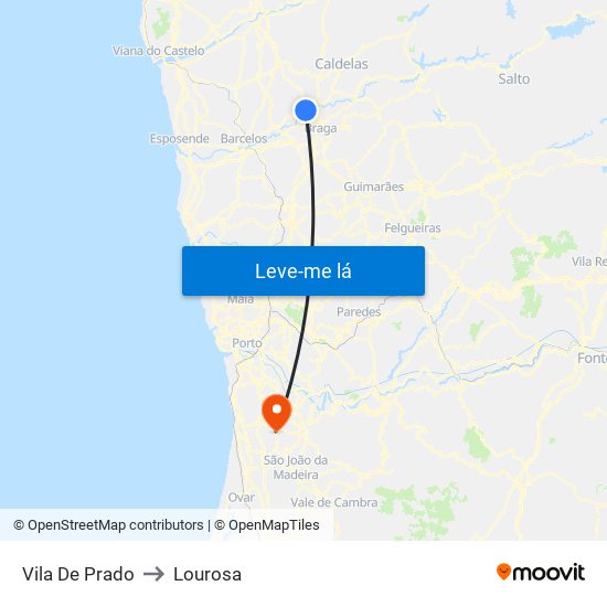 Vila De Prado to Lourosa map
