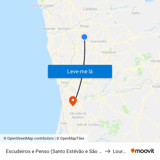 Escudeiros e Penso (Santo Estêvão e São Vicente) to Lourosa map