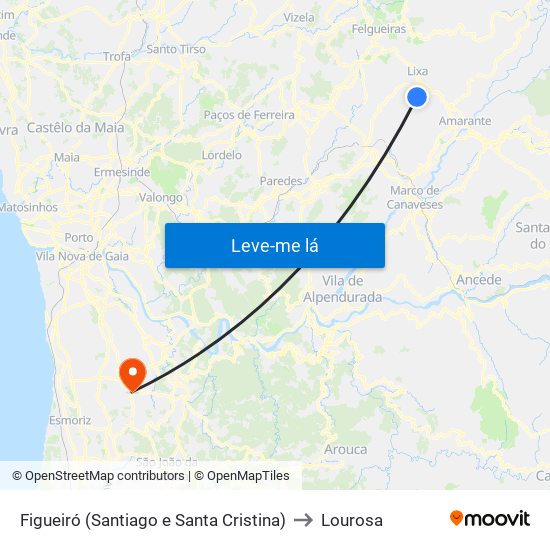 Figueiró (Santiago e Santa Cristina) to Lourosa map