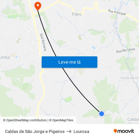 Caldas de São Jorge e Pigeiros to Lourosa map