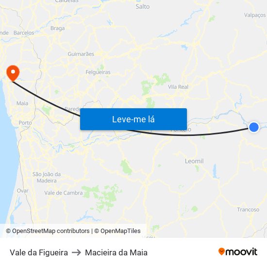 Vale da Figueira to Macieira da Maia map