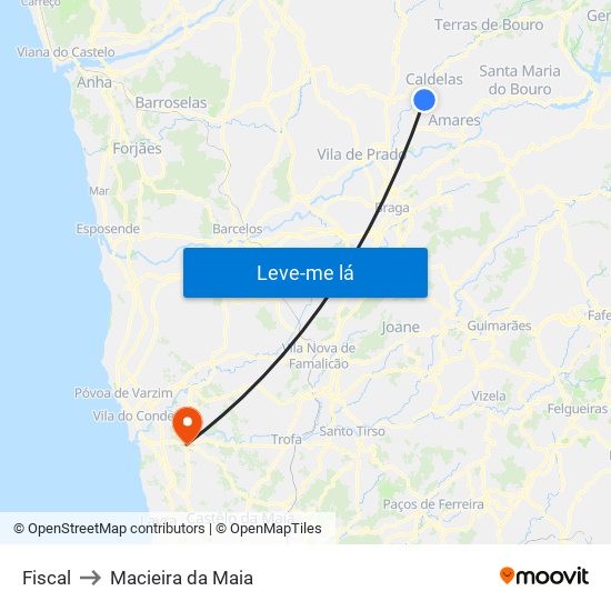 Fiscal to Macieira da Maia map