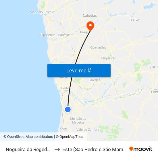 Nogueira da Regedoura to Este (São Pedro e São Mamede) map