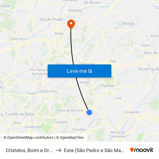 Cristelos, Boim e Ordem to Este (São Pedro e São Mamede) map