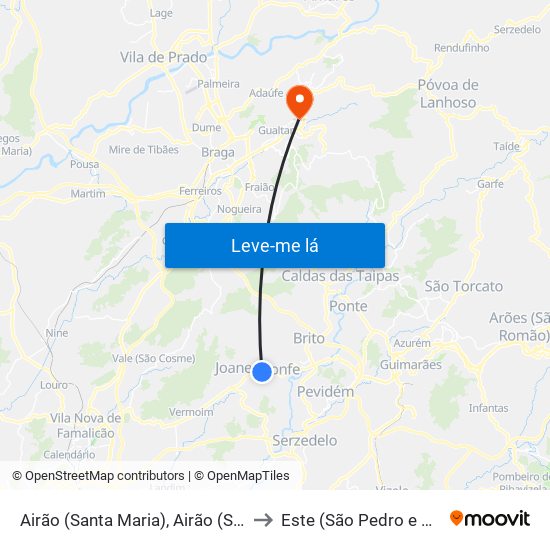Airão (Santa Maria), Airão (São João) e Vermil to Este (São Pedro e São Mamede) map
