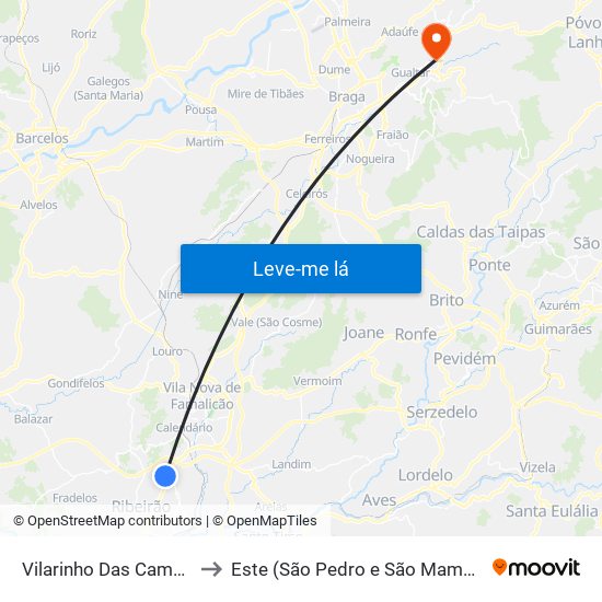 Vilarinho Das Cambas to Este (São Pedro e São Mamede) map