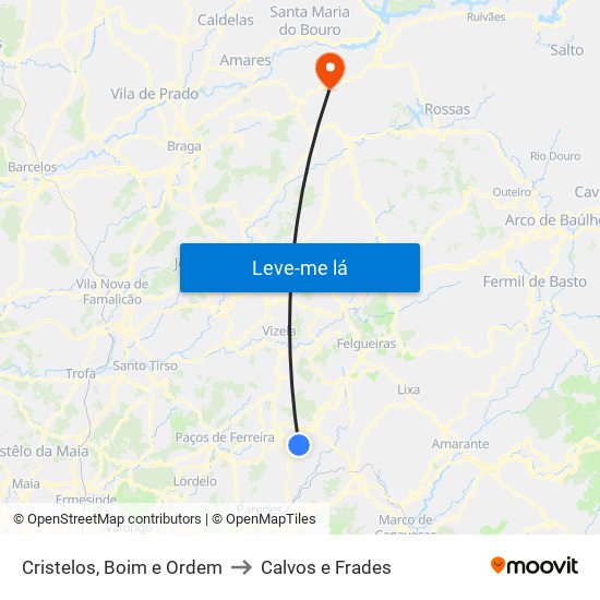 Cristelos, Boim e Ordem to Calvos e Frades map