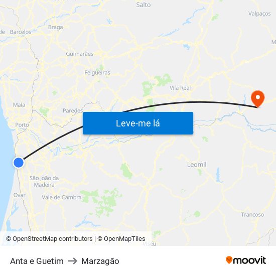 Anta e Guetim to Marzagão map