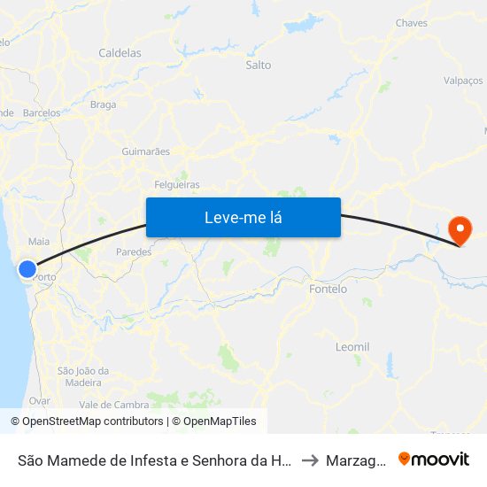 São Mamede de Infesta e Senhora da Hora to Marzagão map