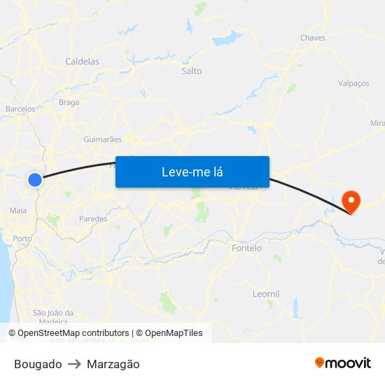 Bougado to Marzagão map