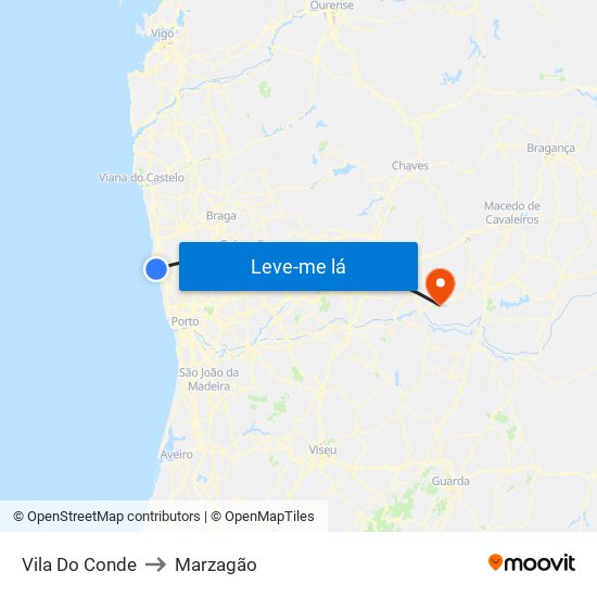 Vila Do Conde to Marzagão map