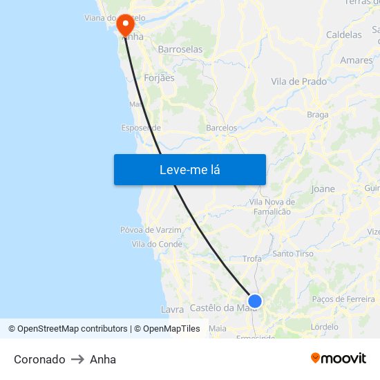 Coronado to Anha map