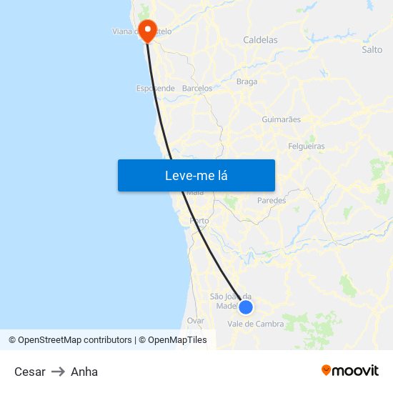 Cesar to Anha map