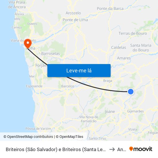 Briteiros (São Salvador) e Briteiros (Santa Leocádia) to Anha map