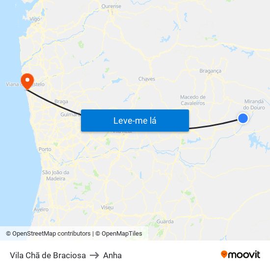 Vila Chã de Braciosa to Anha map