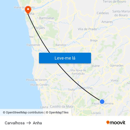 Carvalhosa to Anha map