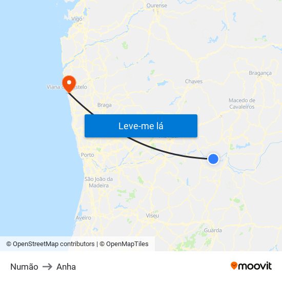 Numão to Anha map