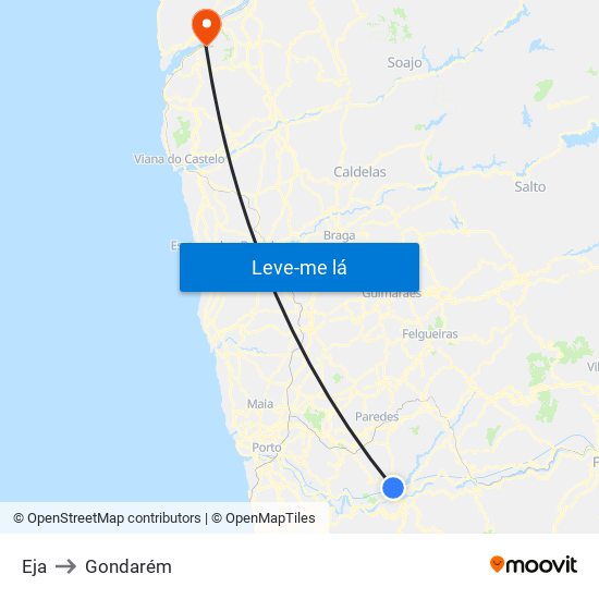 Eja to Gondarém map
