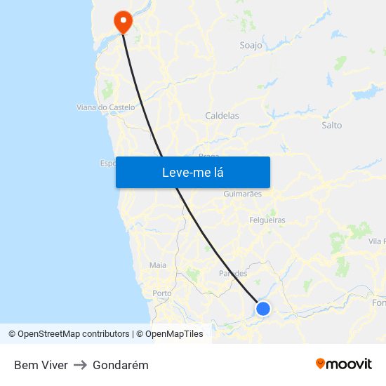 Bem Viver to Gondarém map