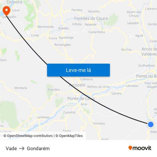 Vade to Gondarém map