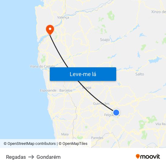Regadas to Gondarém map