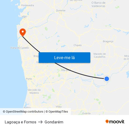 Lagoaça e Fornos to Gondarém map