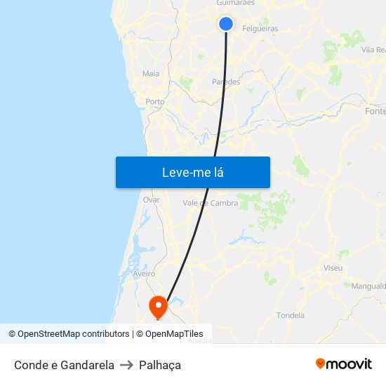 Conde e Gandarela to Palhaça map