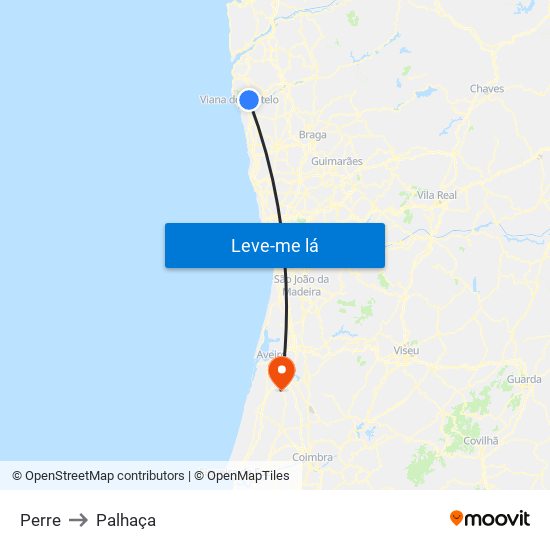 Perre to Palhaça map