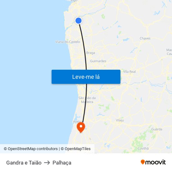 Gandra e Taião to Palhaça map