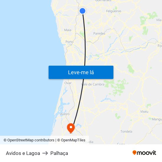 Avidos e Lagoa to Palhaça map