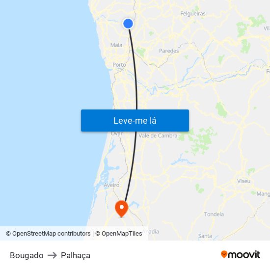 Bougado to Palhaça map