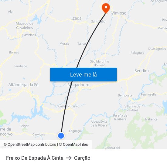 Freixo De Espada À Cinta to Carção map