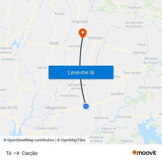 Tó to Carção map