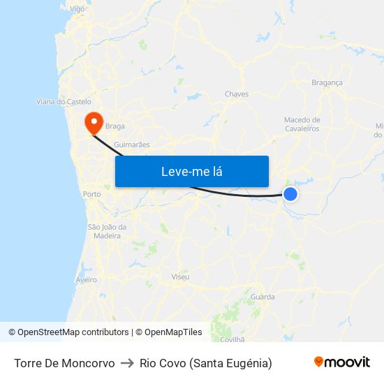 Torre De Moncorvo to Rio Covo (Santa Eugénia) map